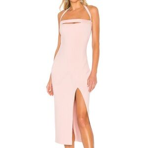 Bec & Bridge Pink Halter Dominique Midi Dress